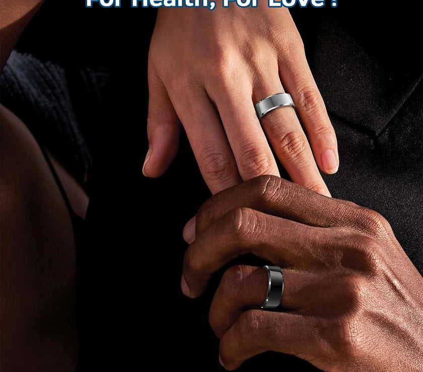 Smart Ring Health Tracker, Sleep Tracker Ring with Heart Rate, Waterproof Fitness Ring for Activity Monitoring/Steps/Distance/Calories, Air Gestures, up to 7-Day Battery, for Ios Android (Black,#10)