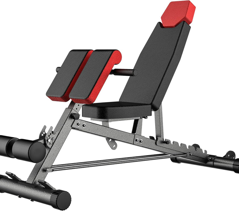 Multi-Functional FID Weight Bench for Full All-In-One Body Workout – Hyper Back Extension, Roman Chair, Adjustable Ab Sit up Bench, Incline Decline Bench, Flat Bench