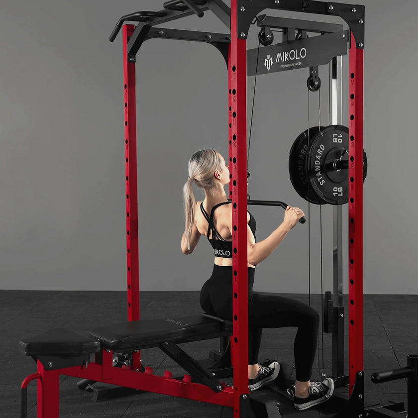F4 Power Rack with Lat Pull down System