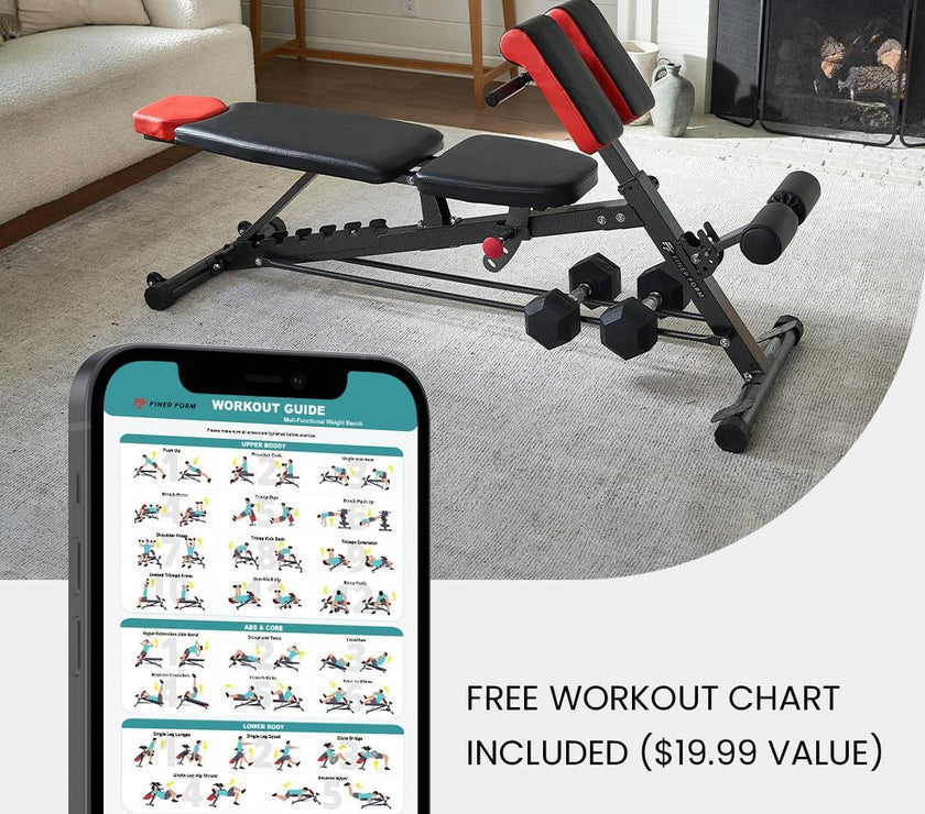 Multi-Functional FID Weight Bench for Full All-In-One Body Workout – Hyper Back Extension, Roman Chair, Adjustable Ab Sit up Bench, Incline Decline Bench, Flat Bench